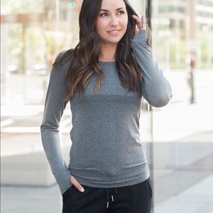 Black Heather Performance Long Sleeve T